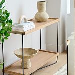 Консоль деревянной столешницей и полкой Wooden Table Top and Shelf варинант исполнения - 5 | Loft Concept в Сочи