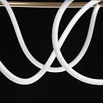 Люстра подвесная круглая золотого цвета с белыми изогнутыми световыми линиями Luke Lampco Tracer Lamp варинант исполнения - 9 | Loft Concept в Сочи