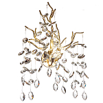 Бра с ветвистым каркасом и стеклянными подвесами цвет золото Golden Leaf Fall варинант исполнения - 1 | Loft Concept в Сочи