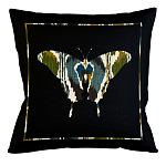 Подушка декоративная бабочка сине-зелёный орнамент Ikat Pattern варинант исполнения - 1 | Loft Concept в Сочи