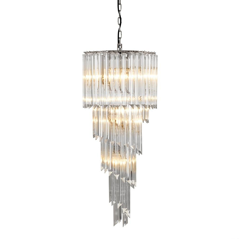 Люстра Eichholtz Chandelier Trapani Никель Прозрачное Стекло в Сочи | Loft Concept 