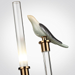 Настольная лампа с прозрачной трубкой и декоративной фигуркой птицы на бронзовой подставке Ganthea варинант исполнения - 4 | Loft Concept в Сочи