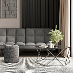 Пуф Three Gray в ткани букле серого цвета варинант исполнения - 3 | Loft Concept в Сочи