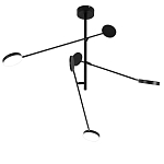 Потолочный светильник светодиодный с тремя лампами черный металл Bendik  варинант исполнения - 1 | Loft Concept в Сочи