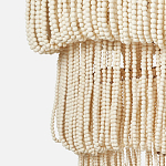 Трехъярусная люстра с подвесками из круглых деревянных бусин белая White Beads Three-tier Chandelier  варинант исполнения - 7 | Loft Concept в Сочи