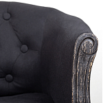 Кресло низкое в стиле прованс Черный Лен Louis French Armchair  варинант исполнения - 6 | Loft Concept в Сочи