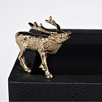 Стол сервировочный кожаный с декором в виде золотистой фигуркой лося Embodiment of Style варинант исполнения - 2 | Loft Concept в Сочи