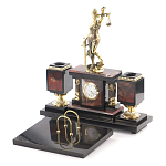 Настольный письменный набор из яшмы с часами в подарочной упаковке Manager Organizer варинант исполнения - 2 | Loft Concept в Сочи