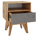 Тумба прикроватная с ящиком и фасадом цвета серый бетон Grace of Furniture варинант исполнения - 2 | Loft Concept в Сочи