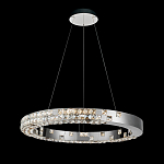 Люстра серебряная в форме кольца с мозаичным хрустальным оформлением Sparks of Crystal варинант исполнения - 3 | Loft Concept в Сочи