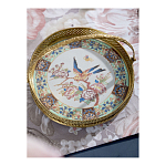 Блюдо фарфоровое с бронзовой ручкой Paradise Dish with Handle варинант исполнения - 4 | Loft Concept в Сочи