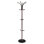 Вешалка коричневая с круглым основанием и черными металлическими крючками Industrial Metal Rust варинант исполнения - 1 | Loft Concept в Сочи