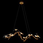 Люстра подвесная линейная с прозрачными стеклянными птичками на ветвях Serip Voa варинант исполнения - 3 | Loft Concept в Сочи