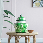 Ваза с зелёными листьями и крышкой Vase Green Leaves варинант исполнения - 5 | Loft Concept в Сочи