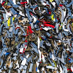 Ковер прямоугольный разноцветный из джинсовой одежды Zero Waste варинант исполнения - 2 | Loft Concept в Сочи