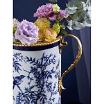 Ваза с бронзовыми ручками и синим цветочным узором Blue & White Ornament варинант исполнения - 6 | Loft Concept в Сочи