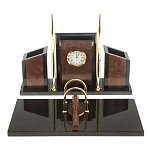 Настольный письменный набор из лемезита и змеевика с часами Royal Accessory варинант исполнения - 1 | Loft Concept в Сочи