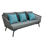 Диван трехместный уличный серый Gray Fiber варинант исполнения - 1 | Loft Concept в Сочи