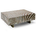 Кофейный стол Kenya Coffee Table Bone Inlay ZEBRA Beige  варинант исполнения - 3 | Loft Concept в Сочи