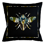 Подушка декоративная пчела сине-зелёный орнамент Ikat Pattern варинант исполнения - 1 | Loft Concept в Сочи