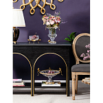 Чаша из прозрачного стекла на бронзовых ножках в виде стрекоз Eden Garden варинант исполнения - 5 | Loft Concept в Сочи