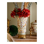 Ваза из фарфора на бронзовом основании Turquoise Blooming Garden варинант исполнения - 10 | Loft Concept в Сочи