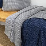 Плед из хлопка серого цвета Waffle Comfort варинант исполнения - 4 | Loft Concept в Сочи