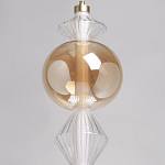 Подвесной светильник с вертикальной композицией из прозрачных и янтарных стеклянных шаров и ромбов Gabriel Scott Luna варинант исполнения - 16 | Loft Concept в Сочи