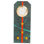 Часы погон ВС подарочные настольные из натурального камня Змеевик Military Clock варинант исполнения - 10 | Loft Concept в Сочи