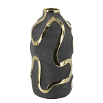 Ваза с золотыми акцентными полосами на черном матовом фоне Accent Tape варинант исполнения - 2 | Loft Concept в Сочи