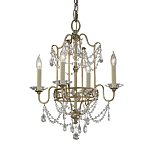 Люстра подвеная с 4-мя лампами и стеклянными подвесками в классическом стиле Feiss варинант исполнения - 1 | Loft Concept в Сочи