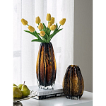 Ваза стеклянная янтарного цвета с текстурированным силуэтом Carambola варинант исполнения - 5 | Loft Concept в Сочи