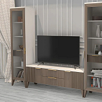 Витрина левая 1-дверная с ящиком и 5-ю белыми полками Harper Line варинант исполнения - 2 | Loft Concept в Сочи