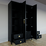 Большой шкаф с витриной Elsa Dreams Black варинант исполнения - 3 | Loft Concept в Сочи