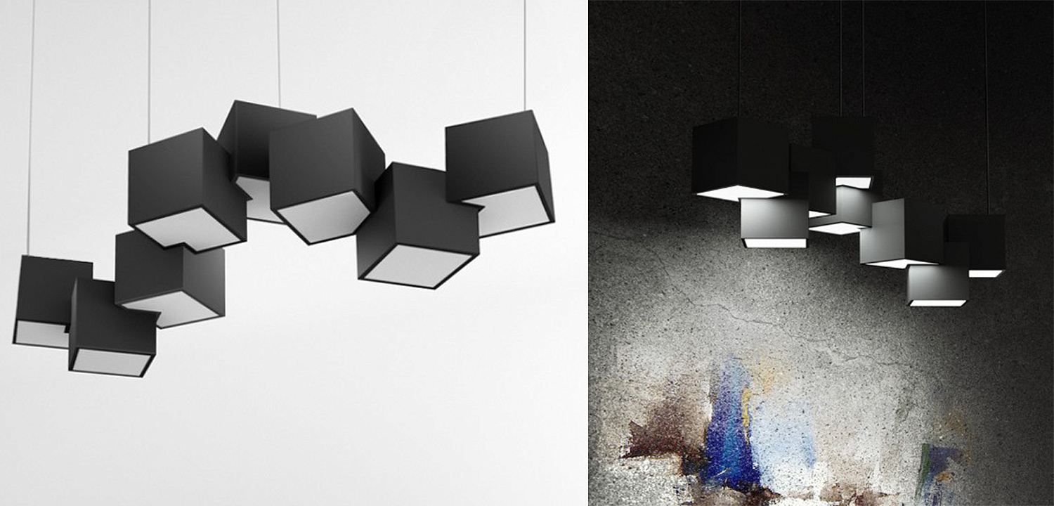 Дизайнерский светодиодный светильник Черный Eight Squares Lamp Дизайнерский светодиодный светильник Черный Eight Squares Lamp - Loft-Concept в Сочи