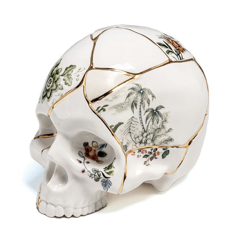 Статуэтка Seletti Skull Белый Золотой Мульти в Сочи | Loft Concept 