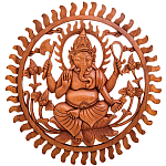 Панно из дерева круглое Ганеша Panel With Animals варинант исполнения - 1 | Loft Concept в Сочи