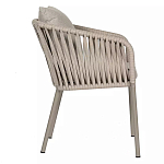 Стул серо-бежевый с декоративным плетением на спинке и подлокотниках Chair Weave варинант исполнения - 2 | Loft Concept в Сочи