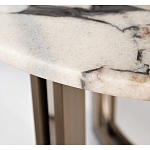 Столик журнальный с круглой мраморной столешницей Unique Stone Design варинант исполнения - 3 | Loft Concept в Сочи