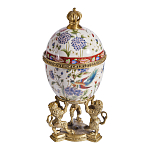 Шкатулка в форме яйца на величественных львах из фарфора с бронзовыми элементами Eden Garden варинант исполнения - 4 | Loft Concept в Сочи