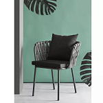 Стул мягкий с декором в виде плетеных лент на спинке и подлокотниках Semicircular Chair Decorated with Ribbons варинант исполнения - 1 | Loft Concept в Сочи