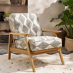 Кресло с каркасом из массива дуба Deniaud Oak Rhombus Beige Armchair варинант исполнения - 6 | Loft Concept в Сочи