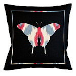 Подушка декоративная бабочка с узором красного и серого цвета Ikat Pattern варинант исполнения - 1 | Loft Concept в Сочи