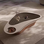 Журнальный столик фигурный со стеклянной столешницей Table Drop варинант исполнения - 1 | Loft Concept в Сочи