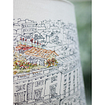 Настольная лампа с принтом на белом тканевом абажуре Roof Garden Lamp варинант исполнения - 4 | Loft Concept в Сочи