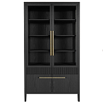 Витрина Primo со стеклянными фасадами и буфетом шпон Черный дуб варинант исполнения - 1 | Loft Concept в Сочи