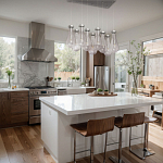 Люстра с 9-ю прозрачными плафонами из стекла в форме капли на прямоугольном потолочном основании цвета хром Lucid Rain  варинант исполнения - 11 | Loft Concept в Сочи