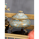 Шкатулка голубого цвета с золотым растительным узором Eden Garden варинант исполнения - 3 | Loft Concept в Сочи