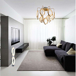 Потолочный светильник светодиодный с золотистым каркасом Ring of Fire варинант исполнения - 1 | Loft Concept в Сочи