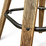 Барный стул со спинкой и мягкой обивкой с ромбами на 4-х деревянных ножках Бежевый Велюр Ava Charm варинант исполнения - 7 | Loft Concept в Сочи